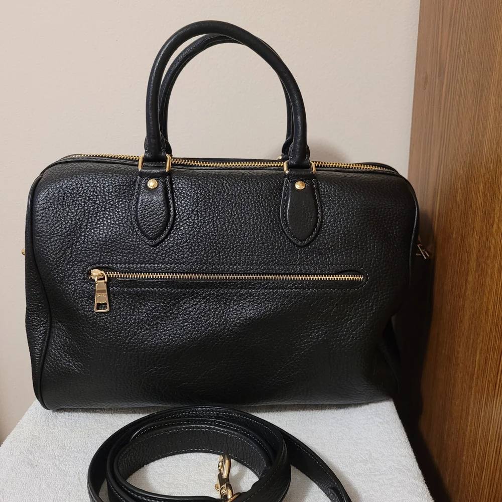 Coach Rowan Large Satchel Bag Black CV960 Black/Gold - Picture 3 of 14